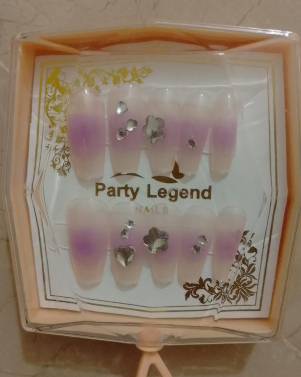 10 Pcs Nails- Handmade Beads Nails With Sticker