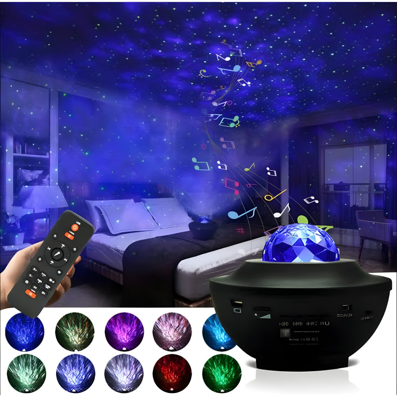 LED Galaxy Projector Light With Bluetooth Speaker