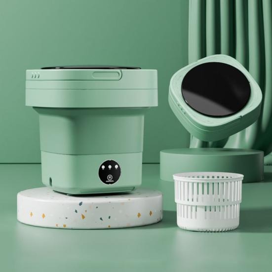 6.5L Portable Foldable Washing Machine With Detachable Drain Basket (Random Color)