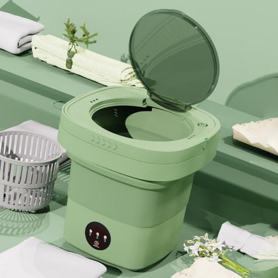 6.5L Portable Foldable Washing Machine With Detachable Drain Basket (Random Color)