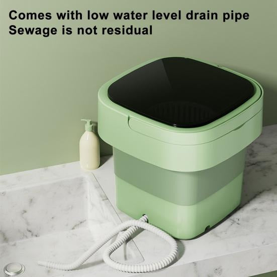 6.5L Portable Foldable Washing Machine With Detachable Drain Basket (Random Color)