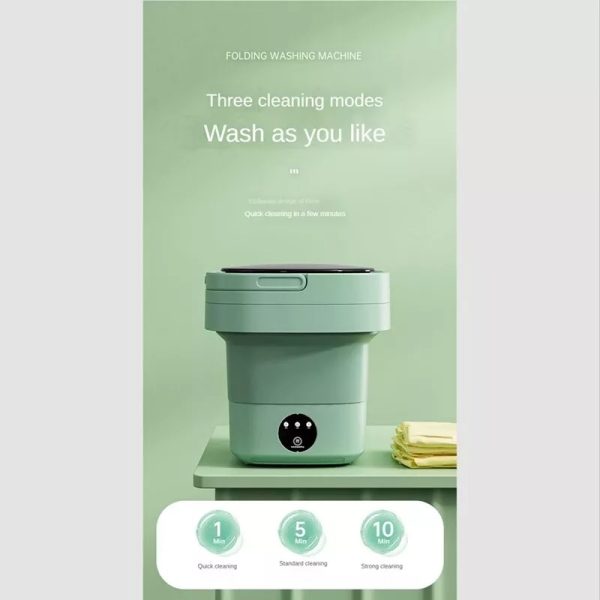 6.5L Portable Foldable Washing Machine With Detachable Drain Basket (Random Color)