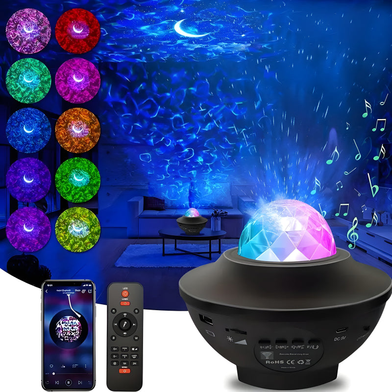 LED Galaxy Projector Light With Bluetooth Speaker