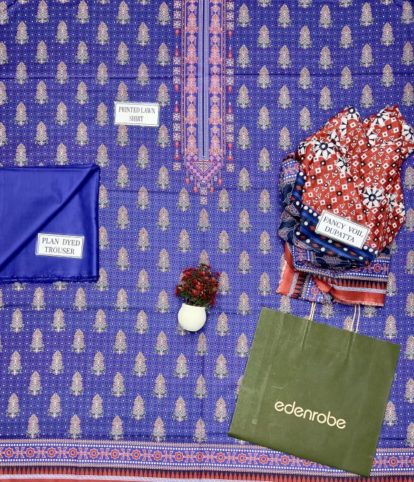 Edenrobe Lawn Lawn | Unstitched Collection 3 Pieces Casual Wear