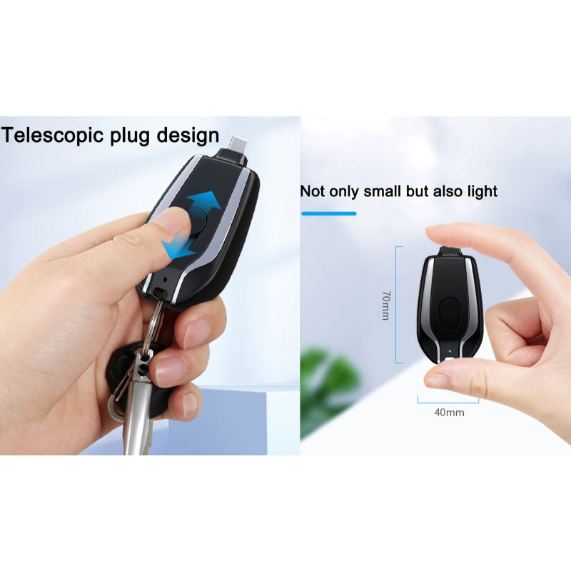 Ultra-Compact 1500mAh Keychain Emergency Charger