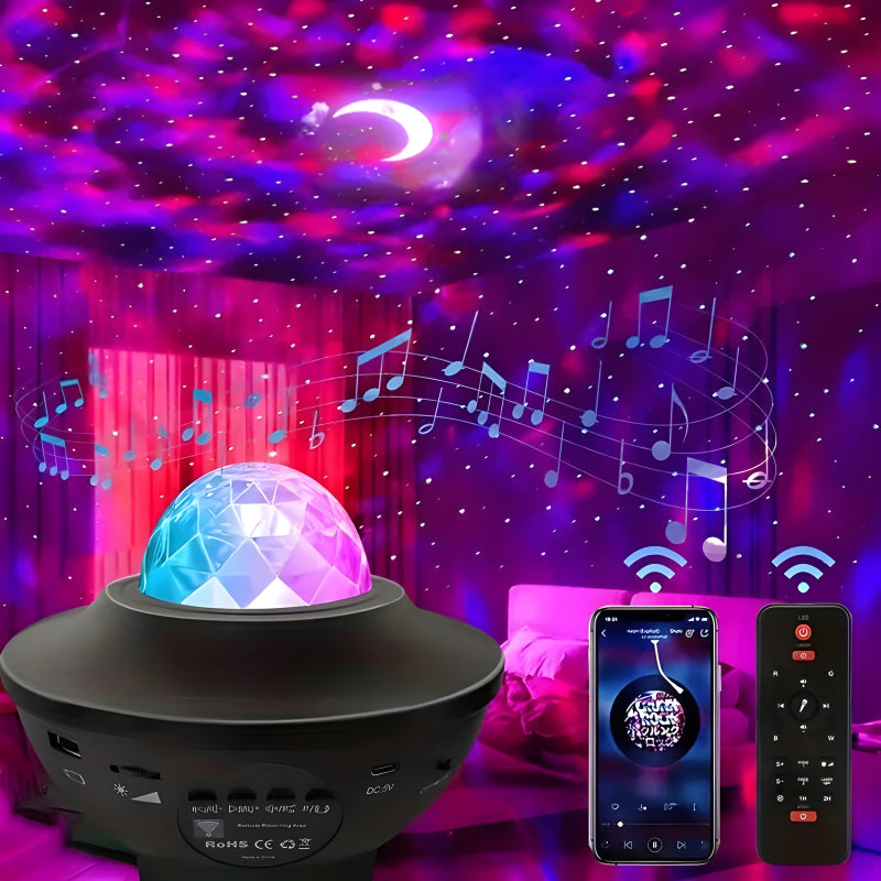 LED Galaxy Projector Light With Bluetooth Speaker