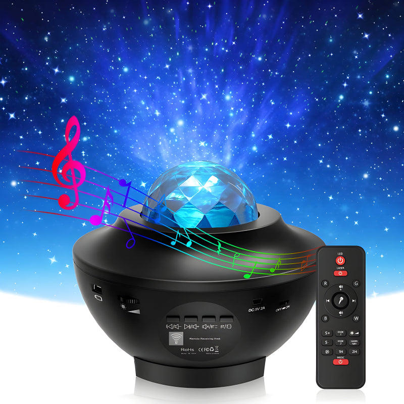 LED Galaxy Projector Light With Bluetooth Speaker