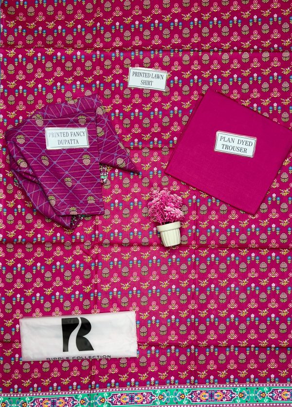 Ripple Collection Lawn | Unstitched Collection 3 Pieces Casual Wear| Summer 24