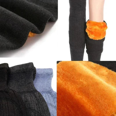 (Pair) Unisex Cashmere Wool Knee Warmers – Winter Thermal Velvet Knee Pads for Men & Women | Soft Brace Support Protector