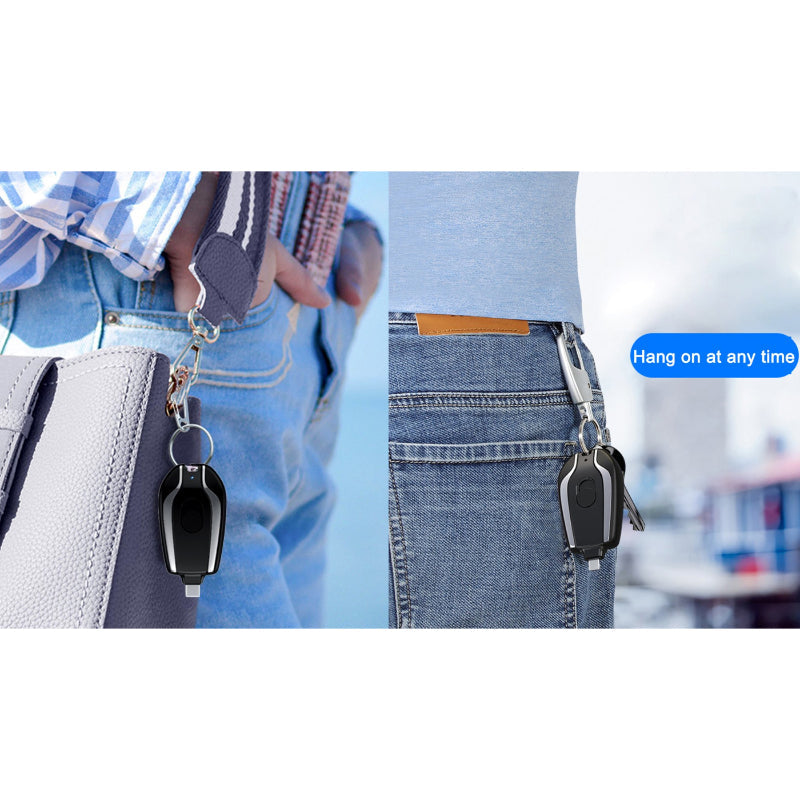 Ultra-Compact 1500mAh Keychain Emergency Charger