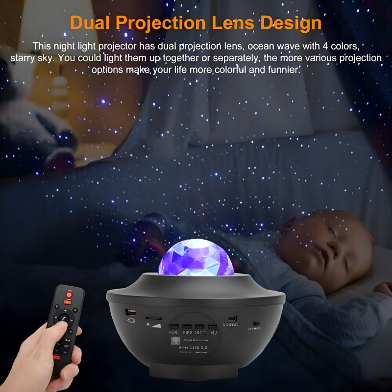 LED Galaxy Projector Light With Bluetooth Speaker