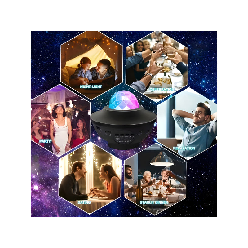 LED Galaxy Projector Light With Bluetooth Speaker