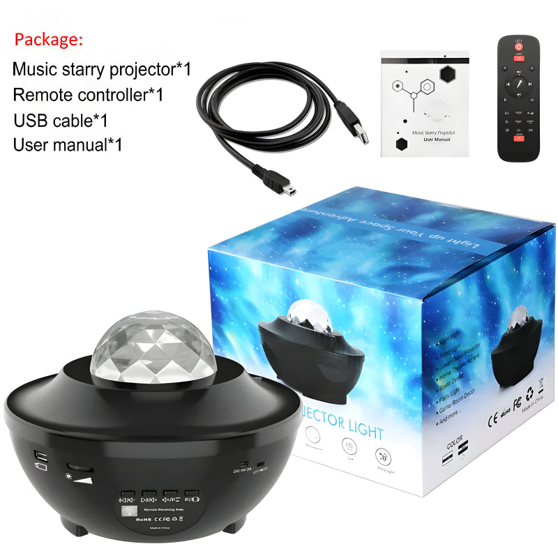 LED Galaxy Projector Light With Bluetooth Speaker