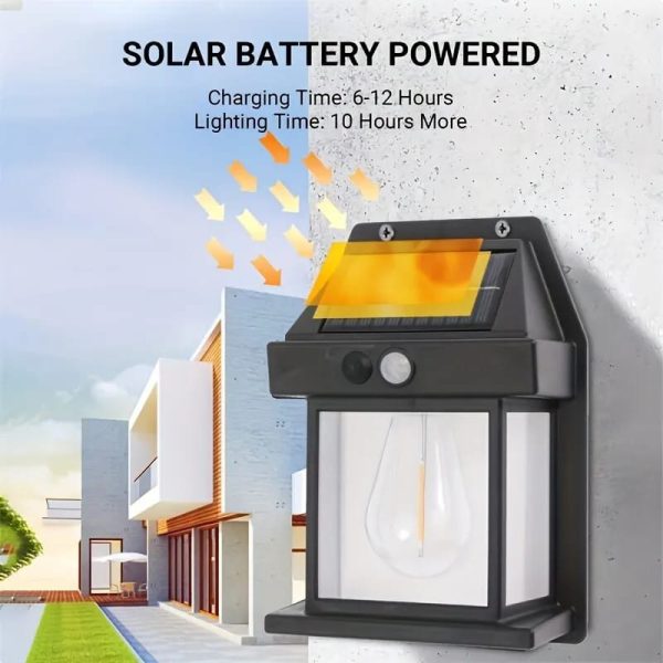 Solar Tungsten Filament Lamp, Outdoor Waterproof Intelligent Induction Wall Lamp
