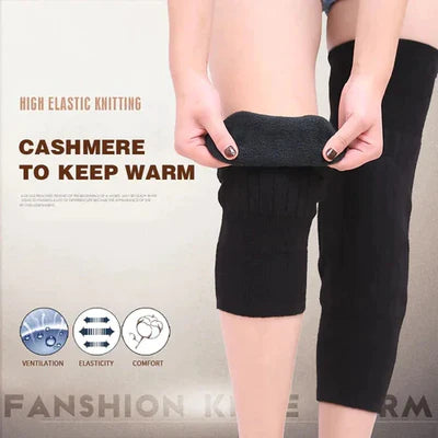 (Pair) Unisex Cashmere Wool Knee Warmers – Winter Thermal Velvet Knee Pads for Men & Women | Soft Brace Support Protector